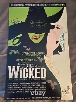 Wicked Broadway Musical Cast Signed Window Card Poster Idina Menzel