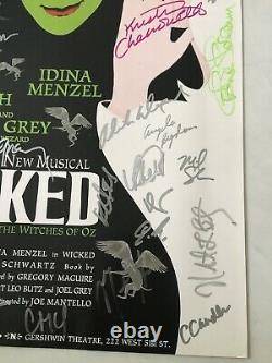 Wicked Original Broadway Cast SIGNED Poster Idina Menzel Kristin Chenoweth