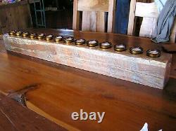 Wooden FOURTEEN Hole Sugar Mold style Tree trunk Candle Holder COMPLETE Set