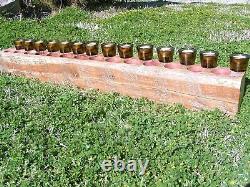 Wooden FOURTEEN Hole Sugar Mold style Tree trunk Candle Holder COMPLETE Set