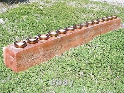 Wooden FOURTEEN Hole Sugar Mold style Tree trunk Candle Holder COMPLETE Set