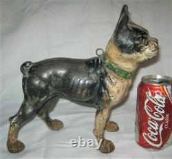 X Rare Antique Us Cast Iron Sign I. C. C. Forward Boston Terrier Dog Home Doorstop