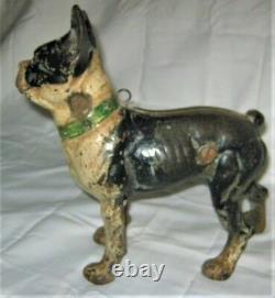 X Rare Antique Us Cast Iron Sign I. C. C. Forward Boston Terrier Dog Home Doorstop