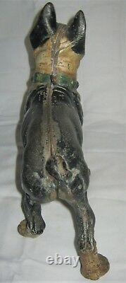 X Rare Antique Us Cast Iron Sign I. C. C. Forward Boston Terrier Dog Home Doorstop