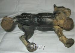 X Rare Antique Us Cast Iron Sign I. C. C. Forward Boston Terrier Dog Home Doorstop