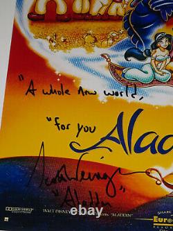 1992 Aladdin Disney Cast Signé Autographié X4 12x18 Affiche De Photo Weinger Larkin