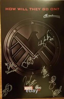 2018 Sdcc Exclusive Marvel Agents Of Shield Cast Signé Affiche Abc Comic Con