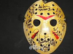 8x Jason Voorhees Acteurs Cast Signé Hockey Masque Vendredi 13 Kane Hodder ++