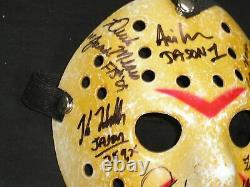 8x Jason Voorhees Acteurs Cast Signed Hockey Mask Vendredi 13 Kane Hodder ++