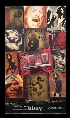 AFFICHE COLLECTIBLE FRAMÉE SIGNÉE DU CAST ORIGINAL BROADWAY DE RARE RENT Musical