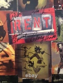 AFFICHE COLLECTIBLE FRAMÉE SIGNÉE DU CAST ORIGINAL BROADWAY DE RARE RENT Musical