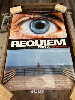 AFFICHE DE FIL SIGNÉE PAR TOUT LE CAST 'REQUIEM FOR A DREAM' 24x36 AVEC CERTIFICAT D'AUTHENTICITÉ AUTOGRAPHIÉE