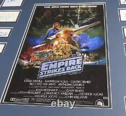 Affichage d'autographes signés par le casting de STAR WARS par 17 Harrison Ford, Mark Hamill BAS JSA