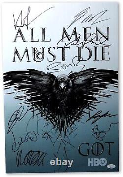 Affiche 13X20 signée par le casting de Game of Thrones avec 10 autographes de Harrington JSA XX76059