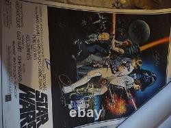 Affiche Autographe Signée De Star Wars Carrie Fisher Dave Prowse Mayhew /50