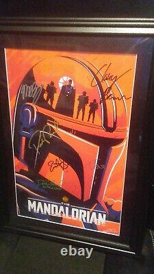 Affiche Autographiée Star Wars Le Mandalorien Pedro Pascal + Coa