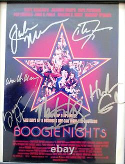 Affiche Boogie Nights 1997 signée par Reynolds, Wahlberg avec COA 8 X 10