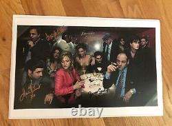 Affiche D'image Signée Sopranos Cast Signé À Sopranos Con Par 4 Membres Cast