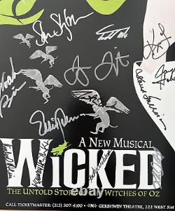 Affiche De Carte De Fenêtre Signée Wicked Broadway Cast Gershwin Theatre 14 X 22