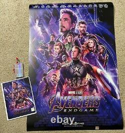 Affiche De Cinéma Avengers Endgame Cast Signed Premiere Autograph 27x40 Avec Badge