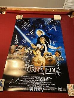 Affiche De Cinéma Cast Signed Star Wars Retour De L'affiche Jedi! Mark Hamill ++