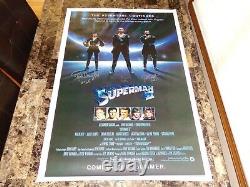 Affiche De Cinéma Signée De Superman II Timbre Terence Sarah Douglas Jack +