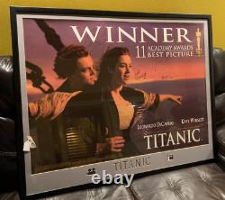 Affiche De Cinéma Signée Titanic- Cameron, Dicaprio, Winslet, Zane- Encadrée