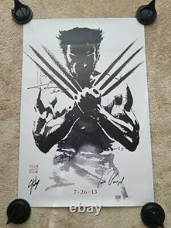 Affiche De Cinéma Signée Wolverine 27x40 Cast #06/50 Hugh Jackman, Pancarte Stan Lee