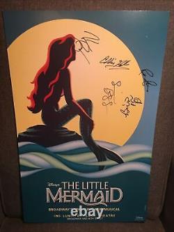 Affiche De La Carte De Fenêtre Little Mermaid Signée Autographiée Par Original Broadway Cast
