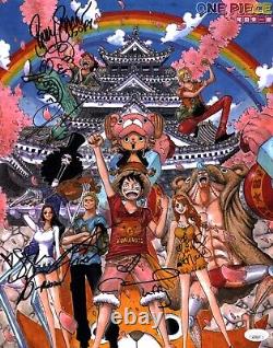 Affiche Mini 11x14 One Piece Cast x6 Signée Certifiée JSA Autographe