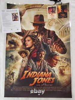 Affiche Rare INDIANA JONES DIAL OF DESTINY HARRISON FORD Signée par le casting 27x40 DS avec certificat d'authenticité