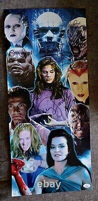 Affiche Rare du casting de Hellraiser 9X signée Bradley Robinson Atkins Wilde JSA COA