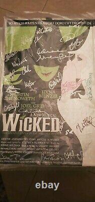 Affiche Signée Idina Menzel Kristin Chenoweth De Broadway En Fonte Originale