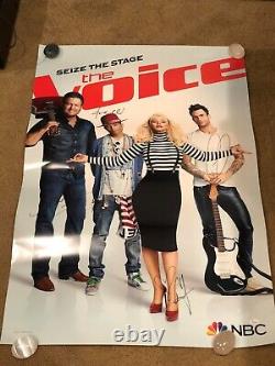 Affiche Signée Par La Voix Gwen Stefani Adam Levine Pharrell Blake Shelton Jsa
