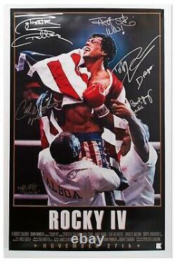 Affiche Signée Rocky IV Cast W Sylvester Stallone Asi