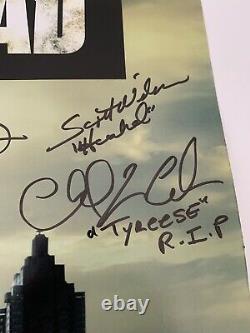 Affiche Signée Wake Dead Cast 24x 36 Norman Reedus Autograph Jon Bernthal