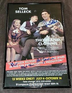 Affiche de Broadway A Thousand Clowns signée par Tom Selleck + 3 membres de la distribution AUTHENTIQUE