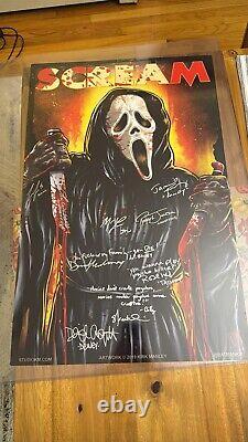 Affiche de Scream signée par le casting 18 x 28 certifiée JSA