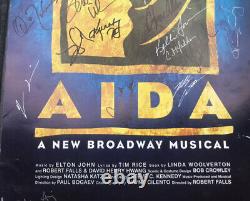 Affiche de fenêtre signée par la distribution originale du musical Broadway AIDA 2000 Disney