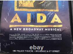 Affiche de fenêtre signée par la distribution originale du musical Broadway AIDA 2000 Disney