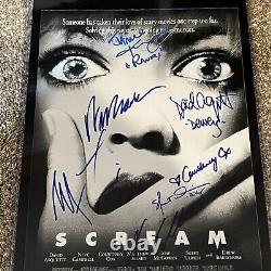Affiche de film dédicacée Scream Cast 12x18 Photo Beckett BAS LOA Craven Cox Neve A
