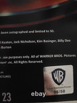 Affiche de film originale KEATON BATMAN CAST SIGNED 27x40 avec COA de TIM BURTON THE FLASH