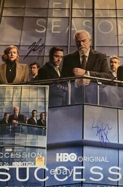 Affiche de film originale signée par le casting de la série SUCCESSION de HBO avec BRIAN COX, en format 27x40, avec certificat d'authenticité SNOOK.