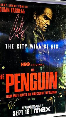 Affiche dédicacée de la série télévisée Le Pingouin avec Colin Farrell 11x17 + COA