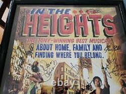 Affiche dédicacée et signée de In The Heights Broadway par la distribution en tournée, envoi rapide