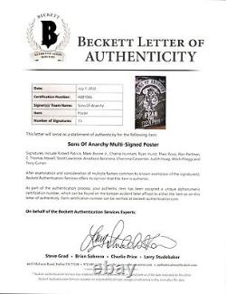 Affiche encadrée de Sons Of Anarchy signée par le casting, avec certificat d'authenticité Beckett, personnalisée pour Sean