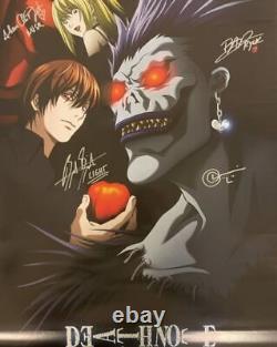 Affiche grand format signée par le casting de Death Note Light L Misa Ryuk x4 Autograph JSA COA