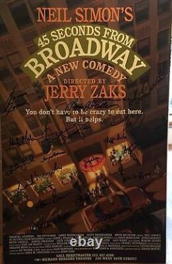 Affiche originale signée par la distribution de Broadway de 45 SECONDS FROM BROADWAY