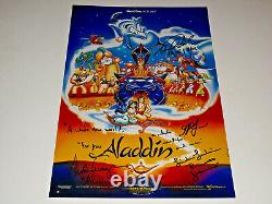 Affiche photo autographiée signée par le casting de Disney Aladdin en 1992, X4, Weinger Larkin