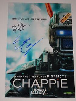 Affiche photo dédicacée Chappie Cast signée X2 12x18 Sharlto Copley Hans Zimmer